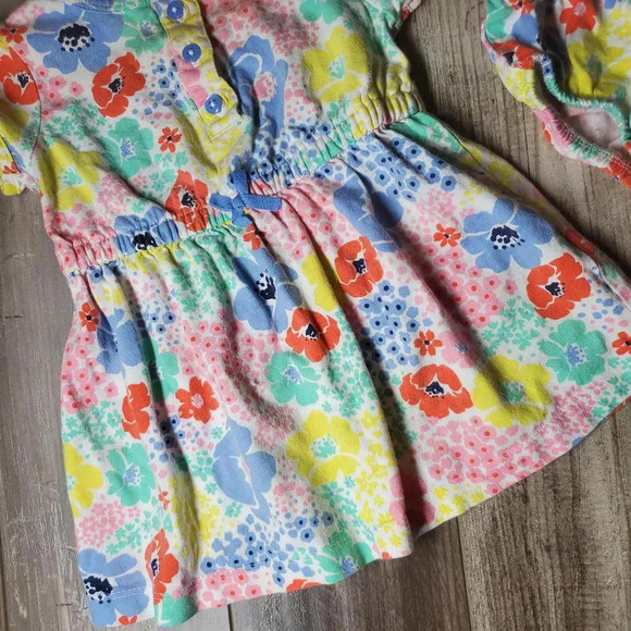 Carter's 9M Baby Girl 100% Cotton Floral Matching Dress and Bloomer Outfit - Picture 12 of 12